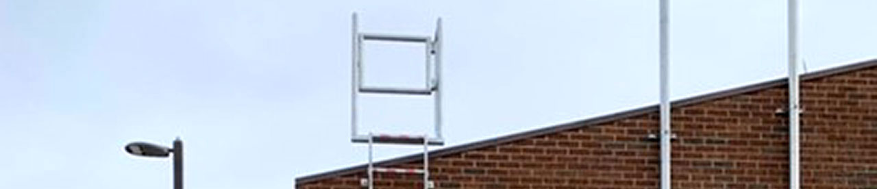 Custom 17 ft. Fixed Ladder Walk Through Fall Protection