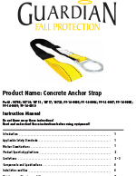 NEW Guardian Fall Protection 10710 3 Ft Loop & D Ring End Concrete Anchor Strap 