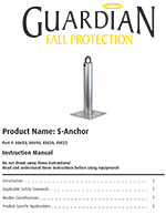 Guardian S-18 Window Washing Anchor Manual