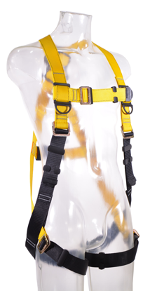 Small Guardian Fall Protection 181110 Basic HUV Premium Edge Series Harness with Pass-Thru Chest Buckles and Leg Tongue Buckles Black/Red