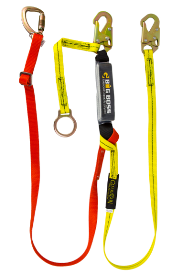 Guardian Big Boss 4-in-1 Lanyard, 6 ft. w/ Snap Hooks, 5K Triple Lock Carabiner, 18" Extension, D-ring