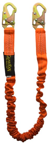 Guardian Shock Absorbing Stretch Lanyard, 4.5 - 6 ft., Single Leg