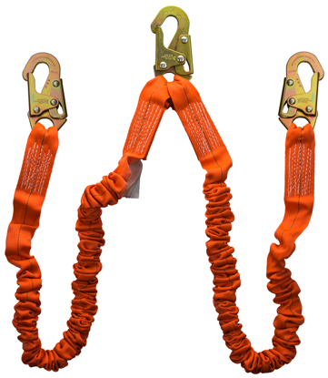 Guardian Shock Absorbing Stretch Lanyard, 4.5 - 6 ft., Double Leg