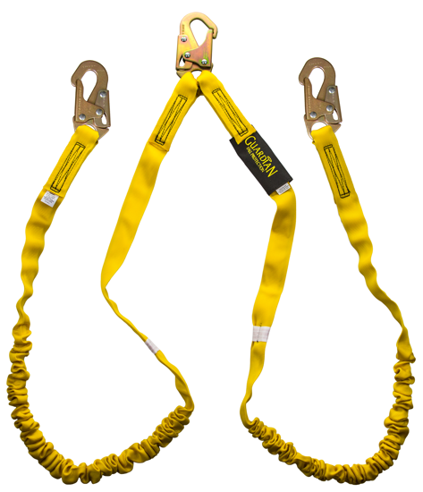Guardian Internal Shock Lanyard, 6 ft. Double Leg w/ Snap Hooks