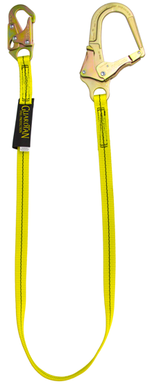 Guardian Non-Shock Absorbing Lanyard, 3 ft. Single Leg w/ Rebar Hook 