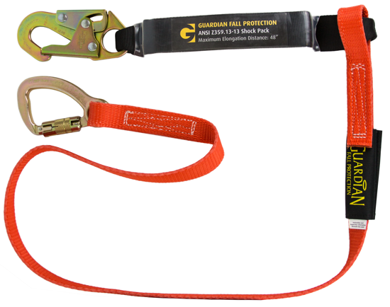 Guardian Triple Lock Wrap Lanyard, 6 ft. Single Leg