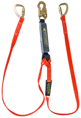 Guardian Triple Lock Wrap Lanyard, 6 ft. Double Leg 