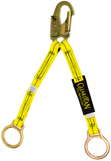 Guardian Non-Shock Absorbing Extension Lanyard, 18 in. Double Leg w/ Snap Hook 