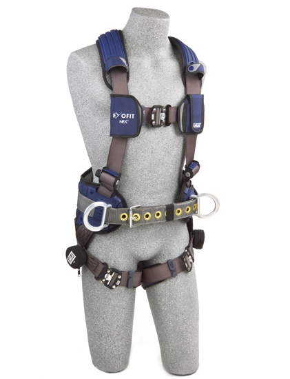 ExoFit NEX Construction-Style Harness, Quick-Connect Chest and Legs, Side D-Rings, Front
