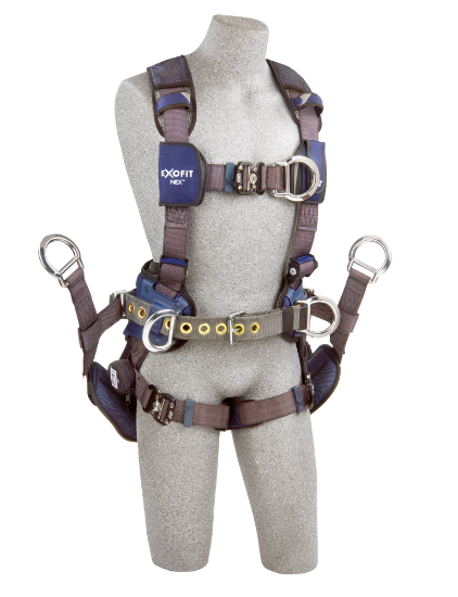 ExoFit NEX Tower Climbing Harness, Quick-Connect Chest and Legs, Chest and Side D-Rings, Front
