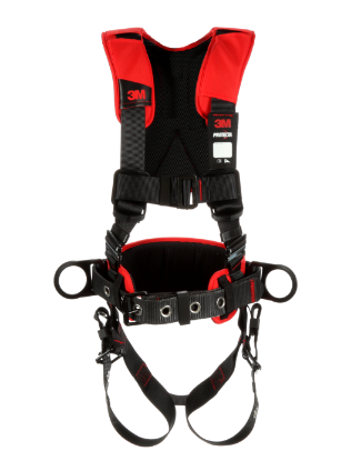 Protecta Comfort Construction-Style Harness, Pass-Through Chest, Tongue-Buckle Legs, Side D-Rings, Front