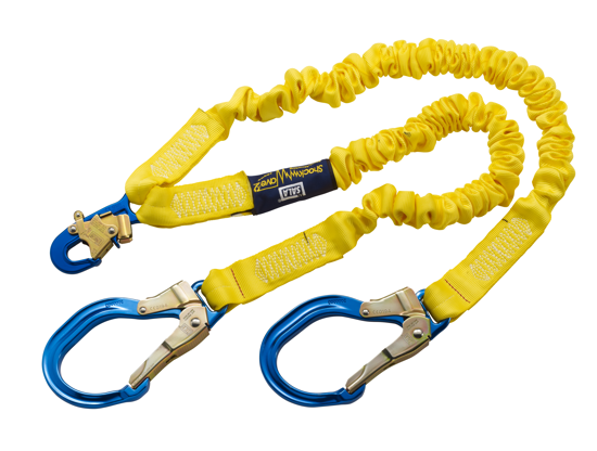 ShockWave 2 Shock Absorbing Lanyard, 6 ft. Twin-Leg w/ Aluminum Rebar Hooks
