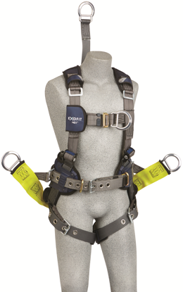 ExoFit NEX Oil and Gas Harness, Pass-Through Chest, Tongue-Buckle Legs, Seat Sling D-Rings, Front