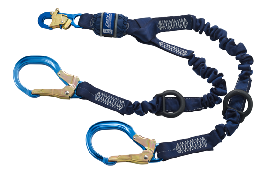 ShockWave 2 Force2 Shock Absorbing Rescue Lanyard, 6 ft. Twin-Leg w/ Aluminum Rebar Hooks
