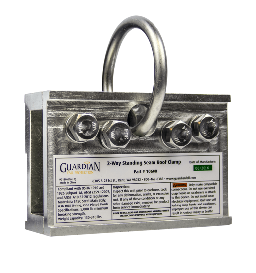 Guardian 2-Way Reusable Standing Seam Roof Clamp, 10600