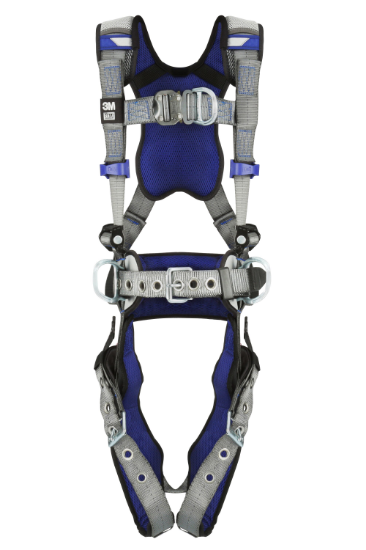 3M | DBI-SALA ExoFit X200 Comfort Construction Climbing & Positioning Safety Harness, Quick-Connect Chest, Tongue-Buckle Legs, Chest and Side D-Rings (front)