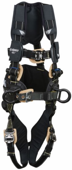 ExoFit NEX Comfort Arc Flash Construction Positioning Safety Harness, Quick-Connect Chest and Legs, Side D-Rings, Front