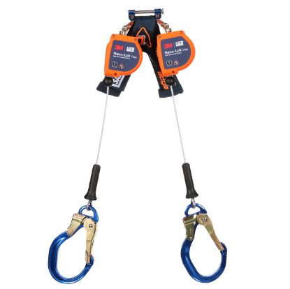 3M | DBI-SALA Nano-Lok Edge SRL, Twin-Leg, Cable w/ Aluminum Rebar Lock Hooks, 8 ft.